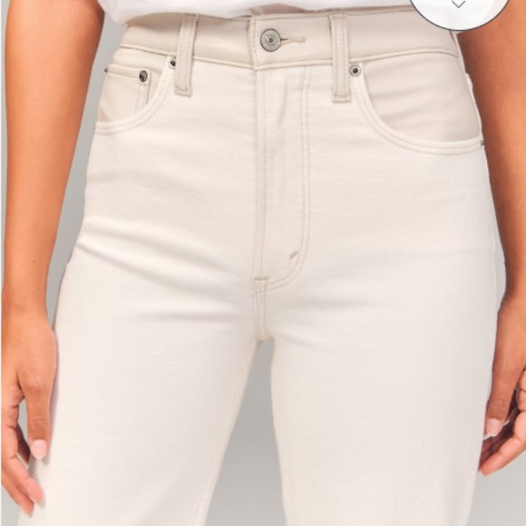 Abercrombie Mixed Fabric Ultra High Rise 90s Straight Jean 27 extra short - Picture 2 of 9